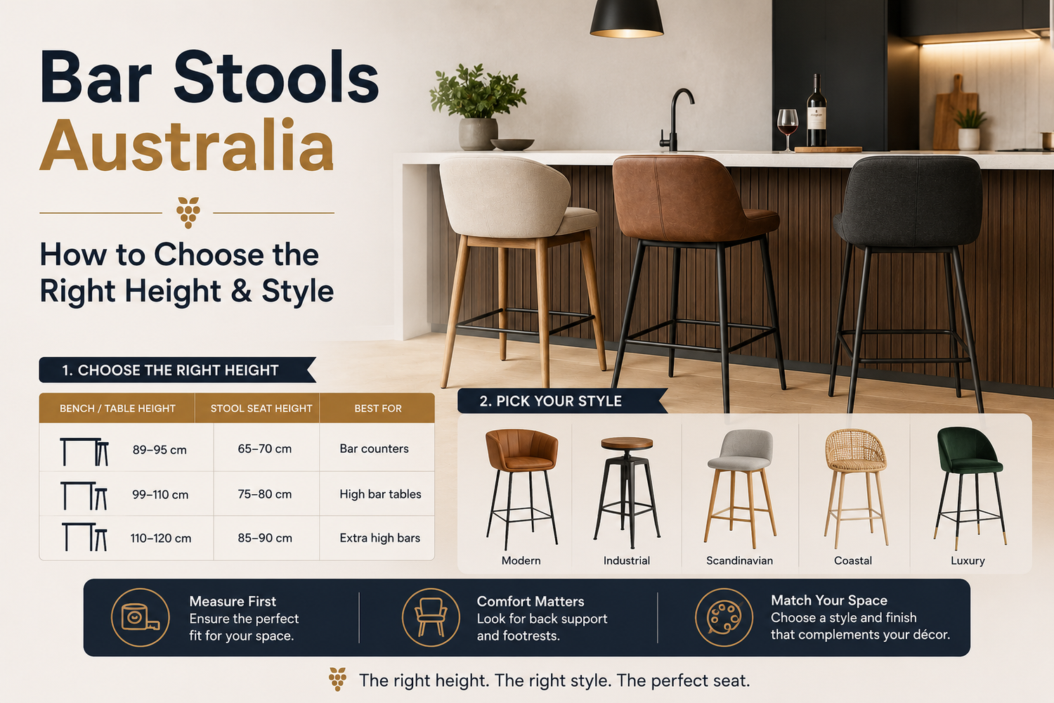 Bar Stools Australia - How to Choose the Right Height & Style