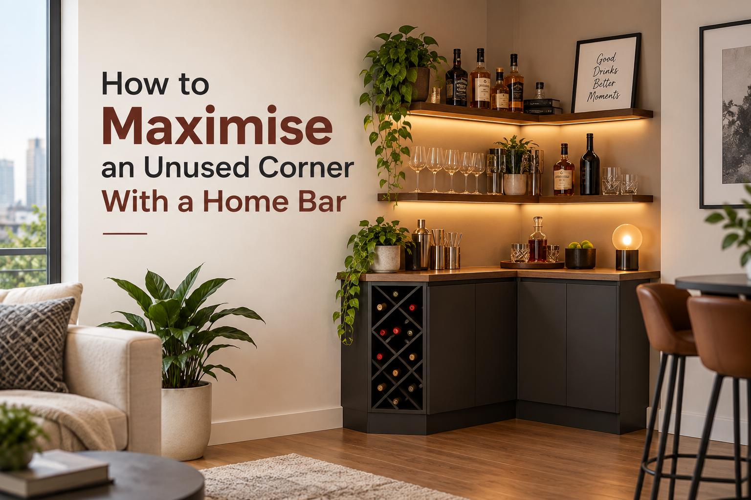 How to Maximise an Unused Corner With a Home Bar