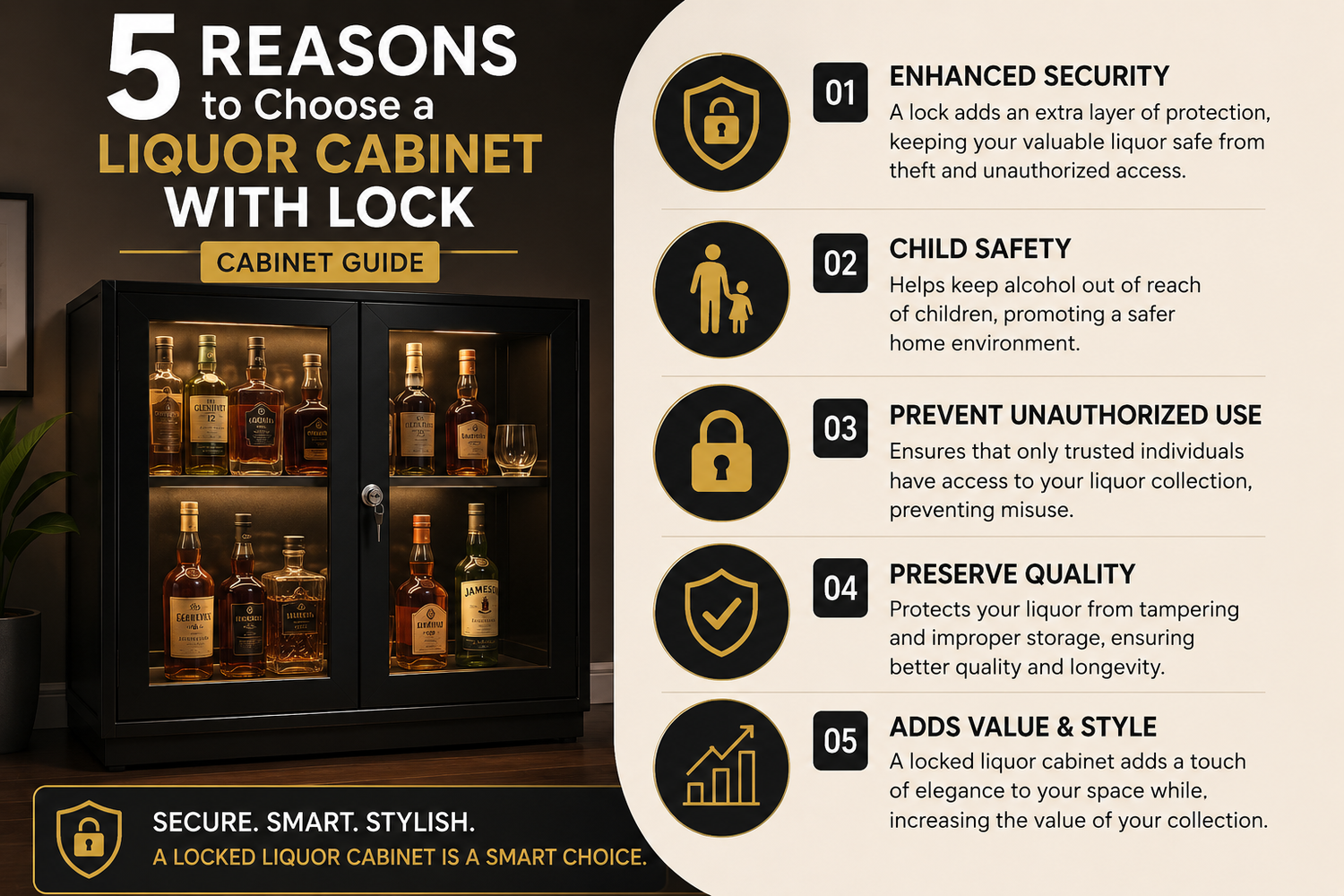 5 Reasons to Choose a Liquor Cabinet with Lock – Bar Cabinet Guide