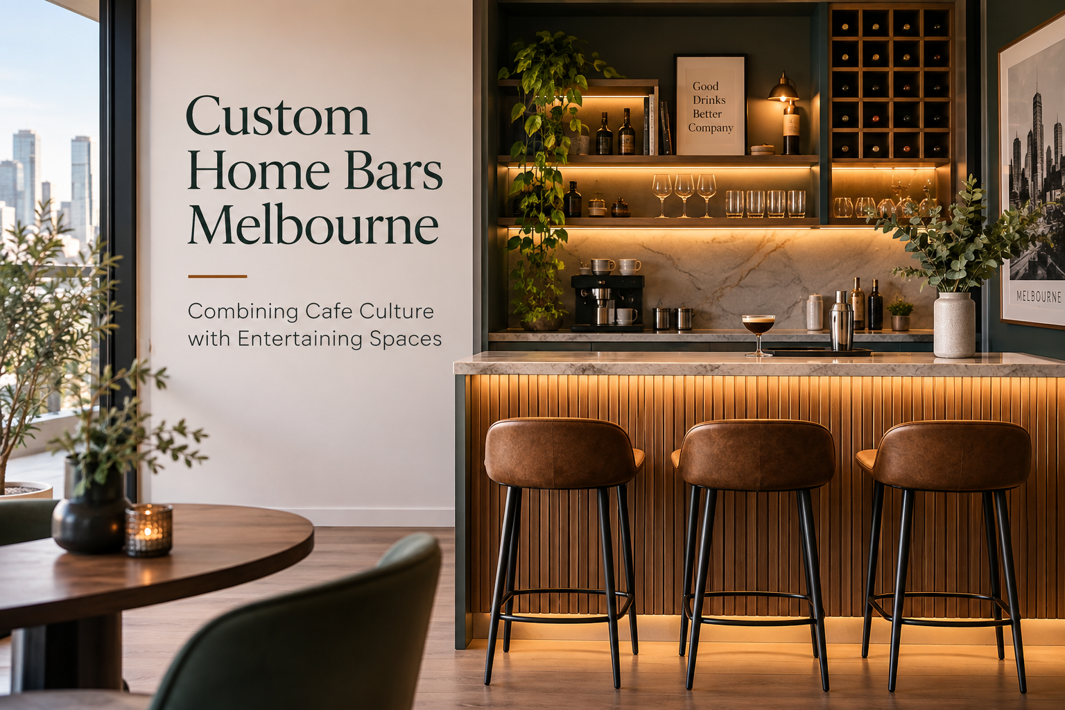 Custom Home Bars Melbourne: Combining Cafe Culture with Entertaining Spaces