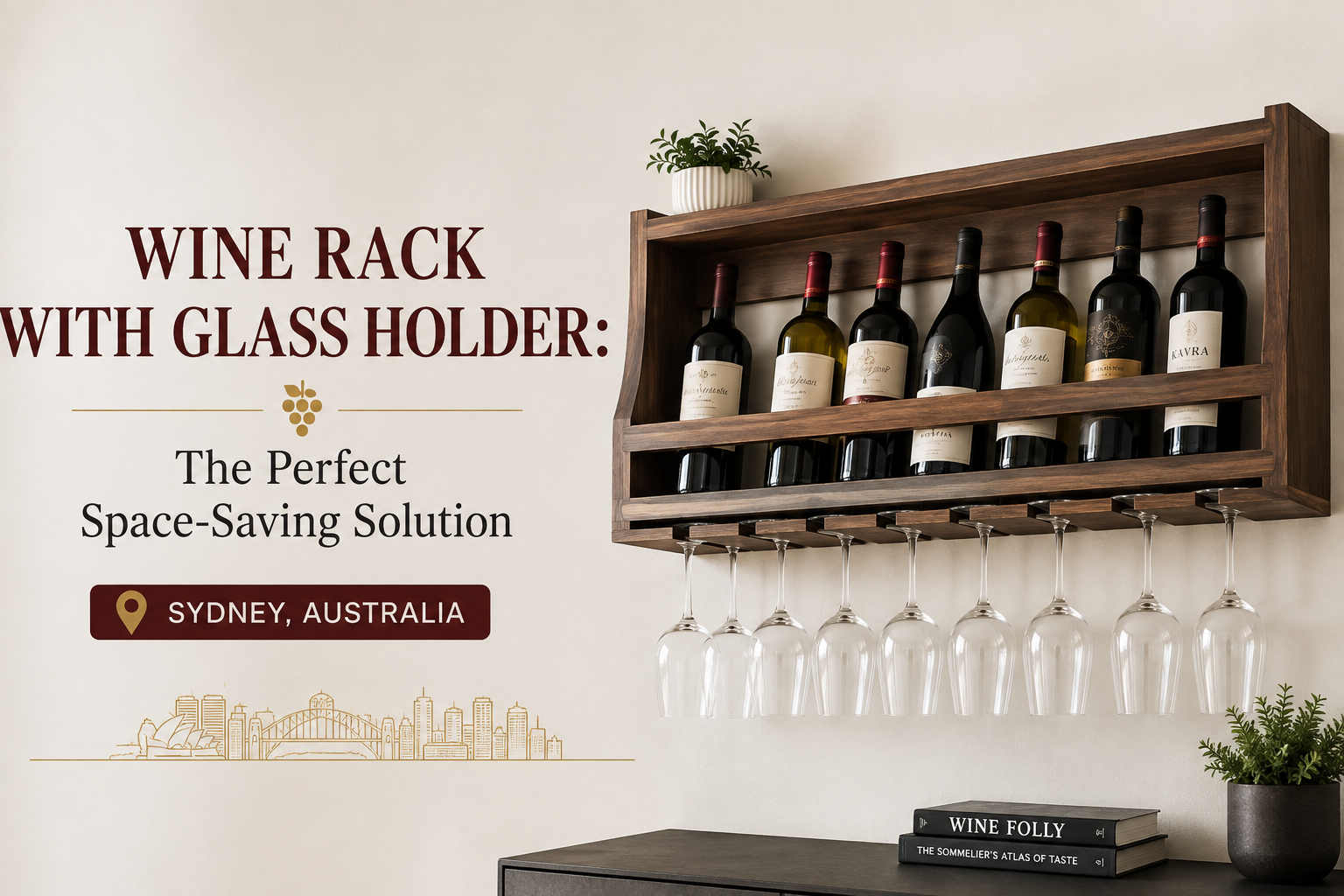 Wine Rack with Glass Holder: The Perfect Space-Saving Solution - Sydney, Australia