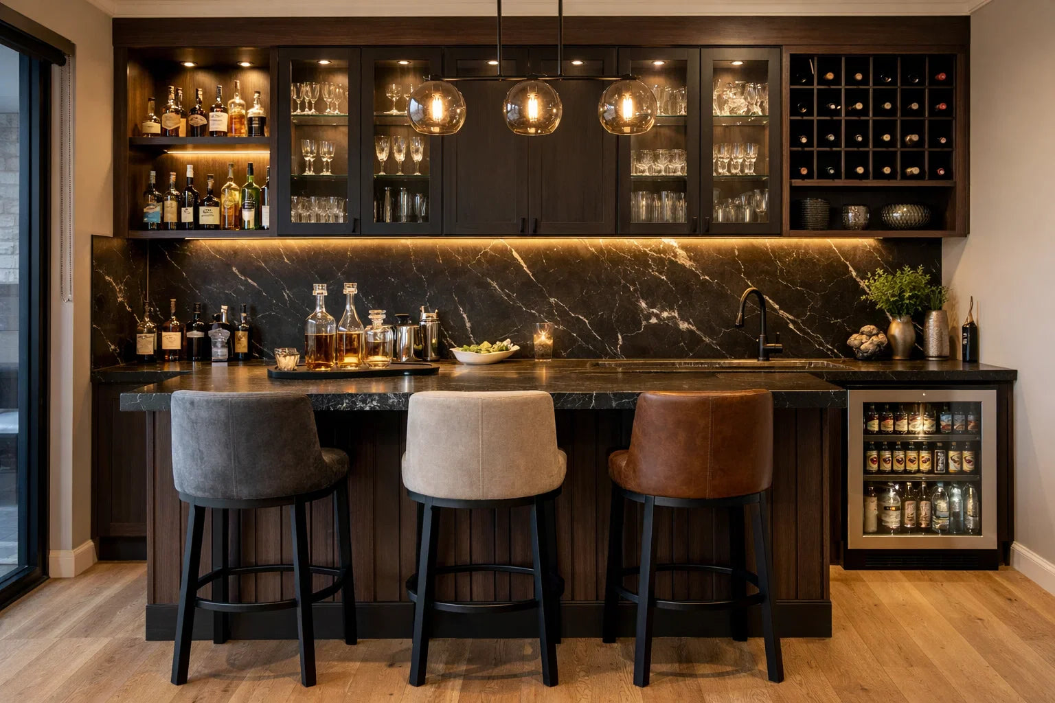 Bar Counter and Cabinets in Manor Lakes – Stylish Home Bar Design Ideas