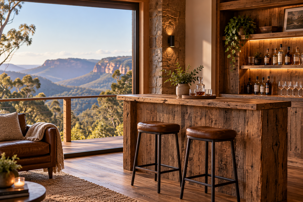Rustic Home Bar Furniture for Blue Mountains Retreats