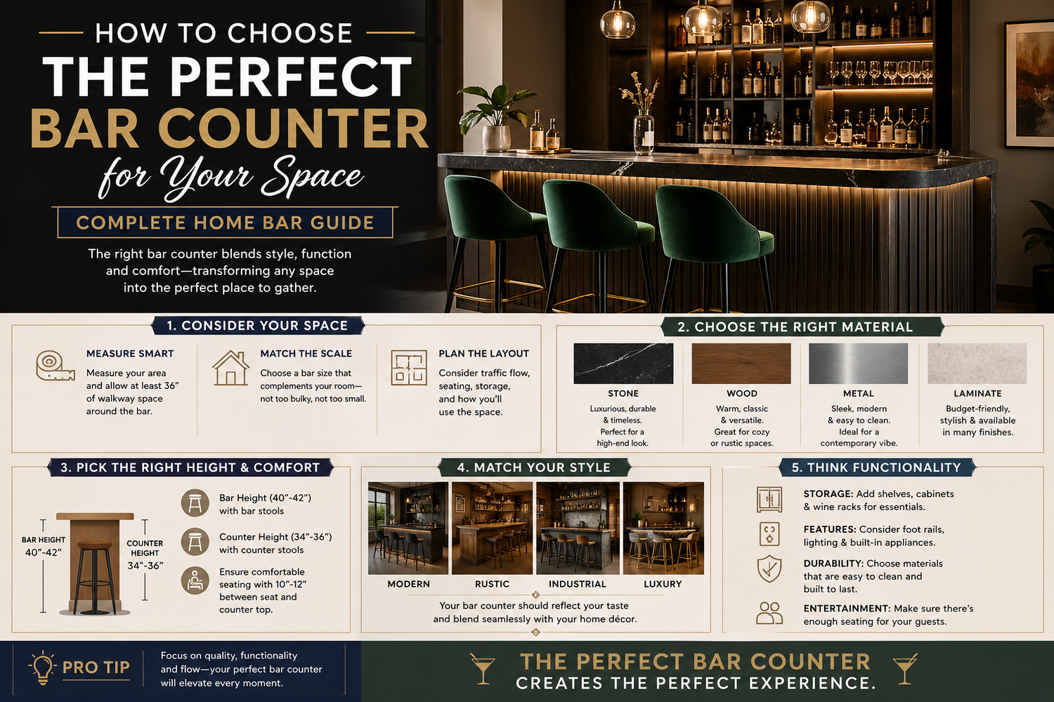 How to Choose the Perfect Bar Counter for Your Space