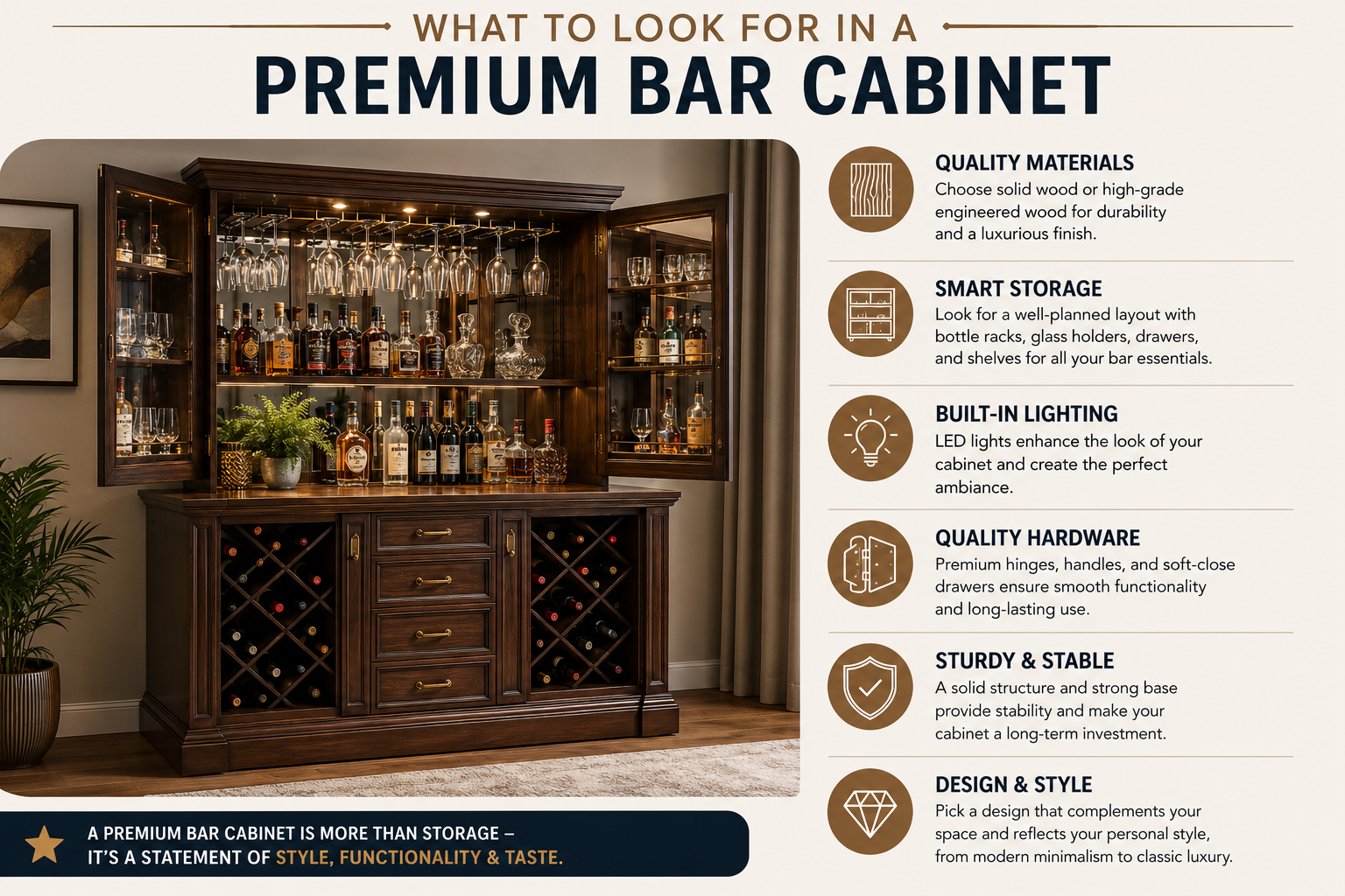 What to Look for in a Premium Bar Cabinet