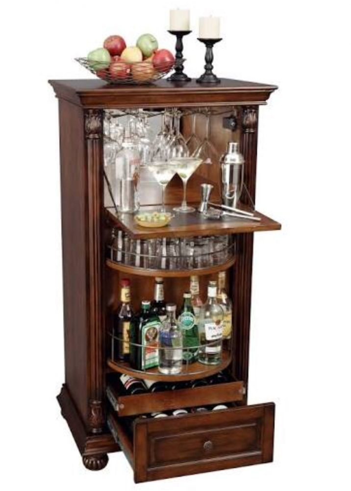 Cognac Hide A Bar Wine Bar Cabinet