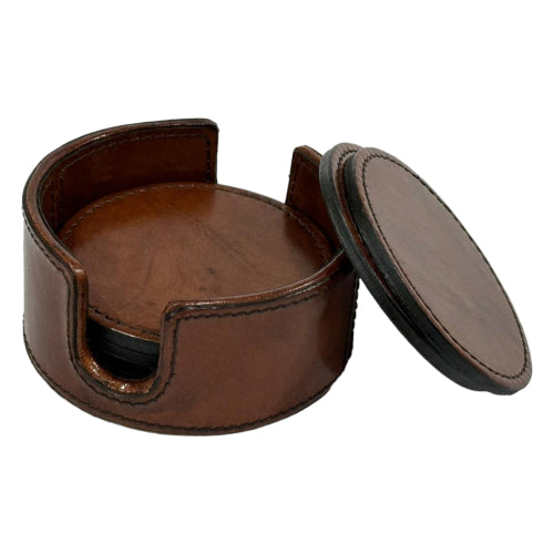 LEATHER ROUND COASTER