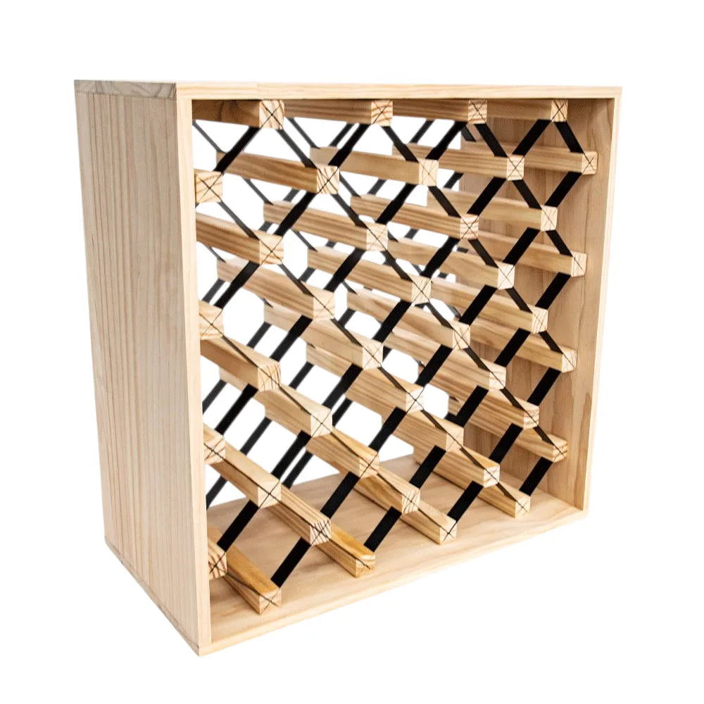 Store up to 25 wine bottles in a stylish diamond shape. Easy to build, strong pine wood, and perfect for any room in your home or bar.