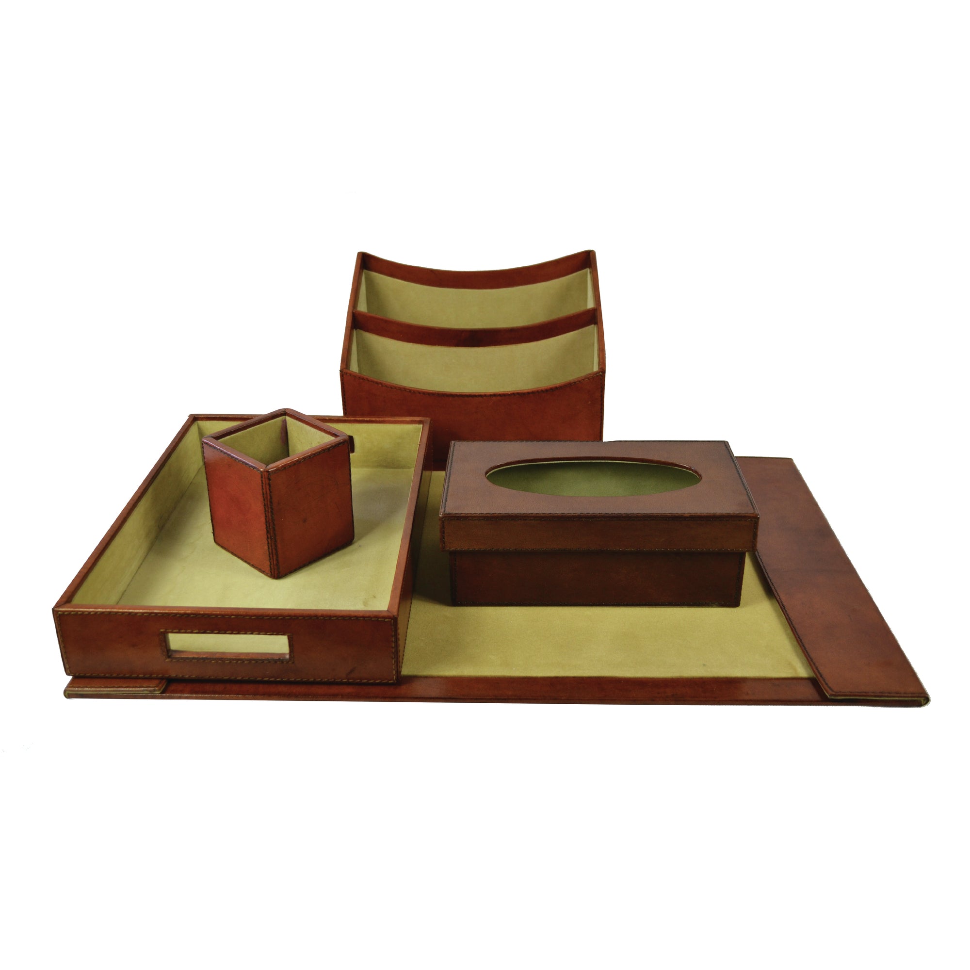 5 Piece Renzo Leather Desktop Set