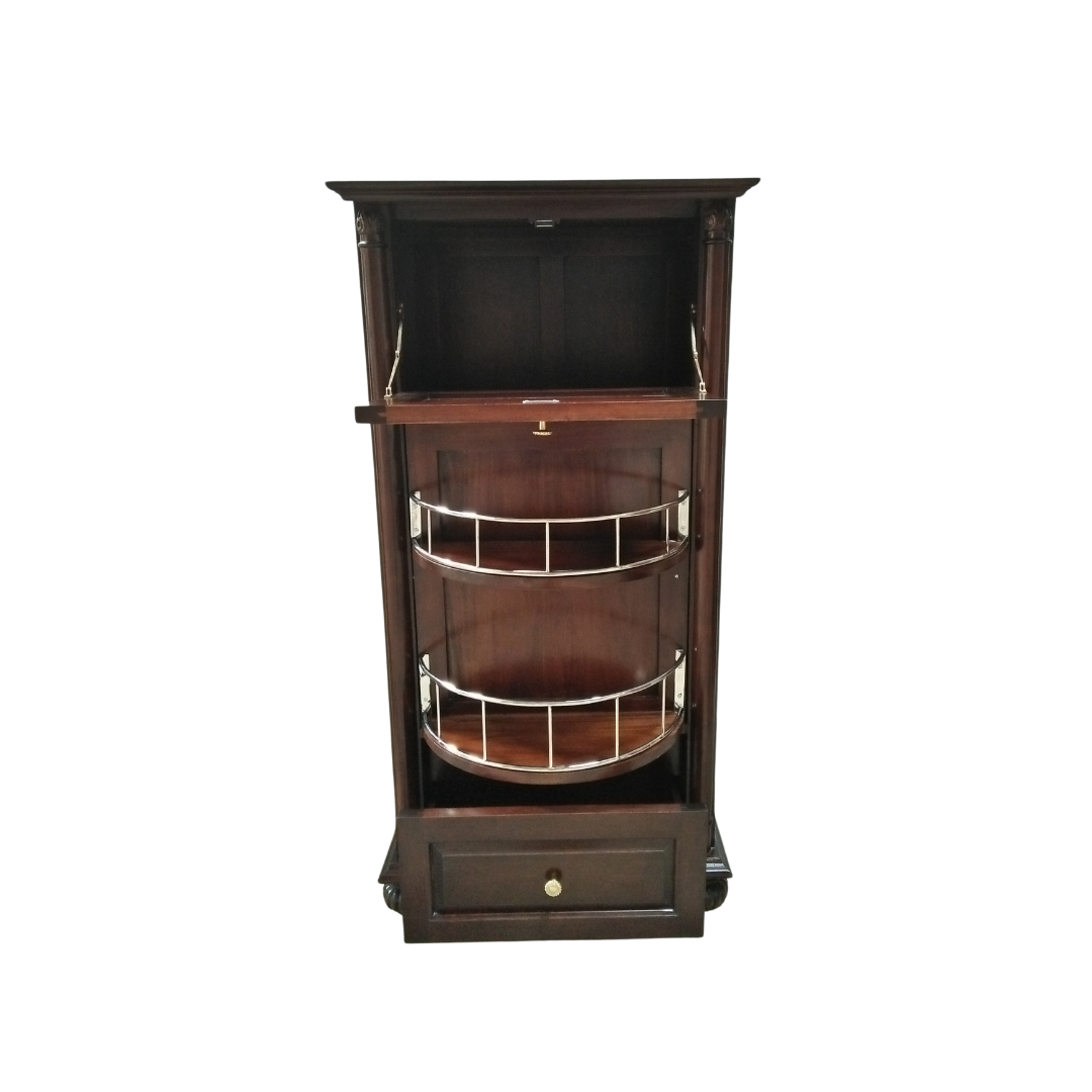Cognac Hide A Bar Wine Bar Cabinet