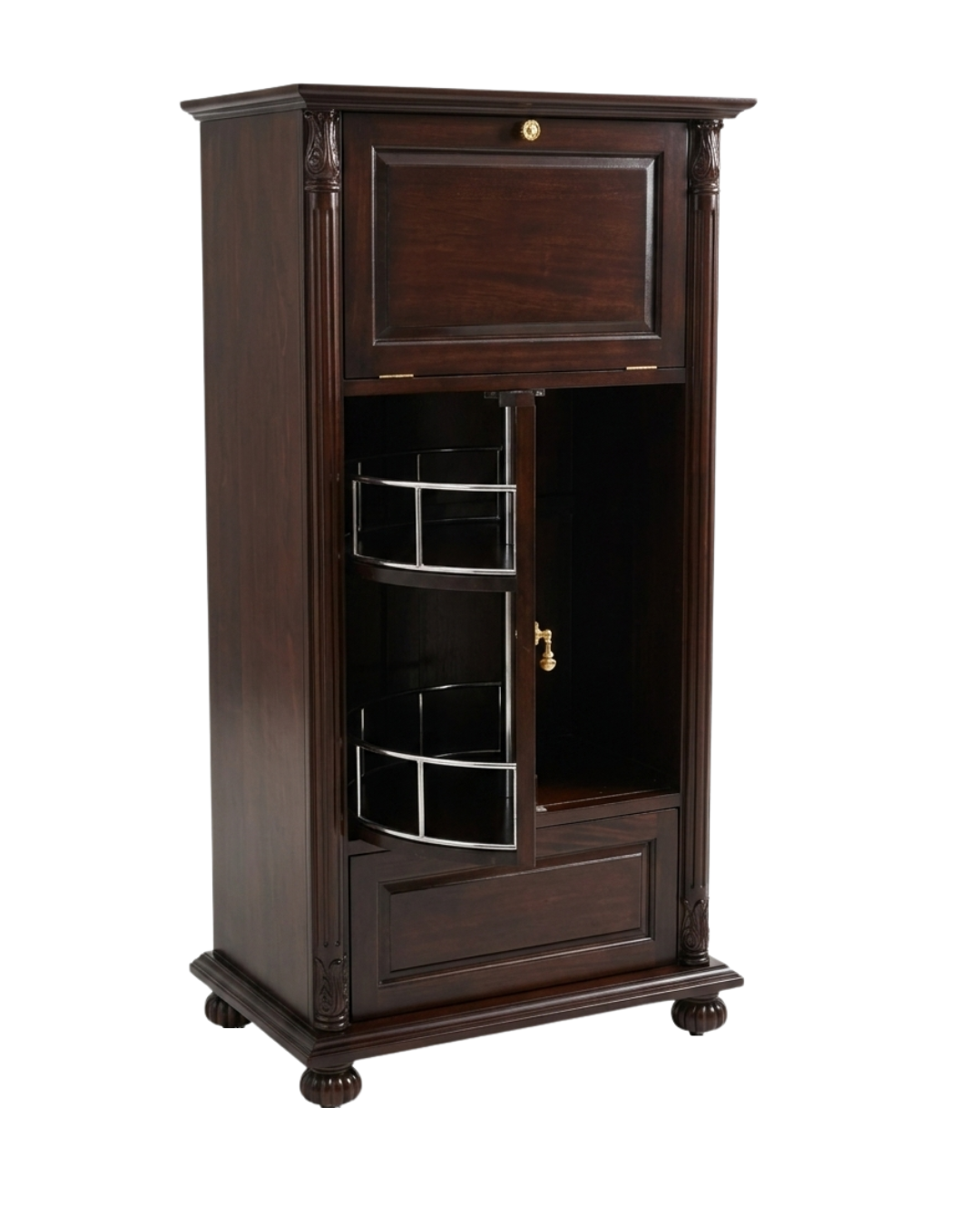Cognac Hide A Bar Wine Bar Cabinet