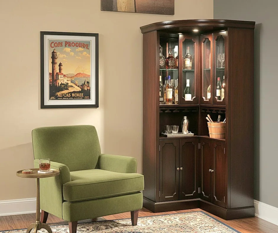 Corner Curio Bar Cabinet Furniture