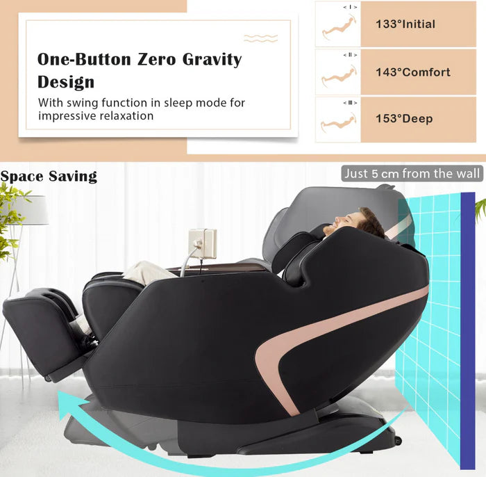 Costway Full Body 3D Massage Recliner Chair with Double SL Track and 12 Auto Modes