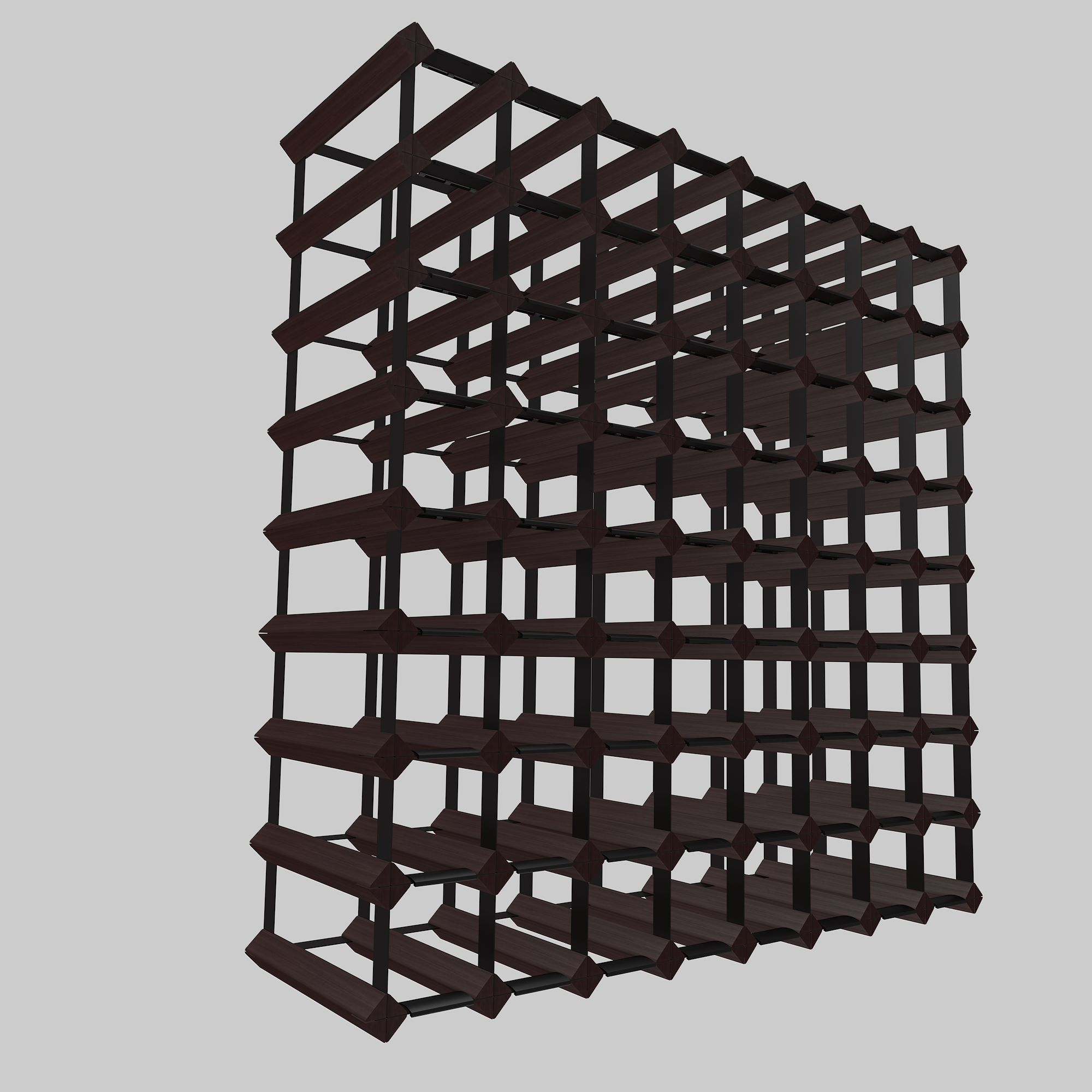 72 Bottle Black Timber Wine Rack