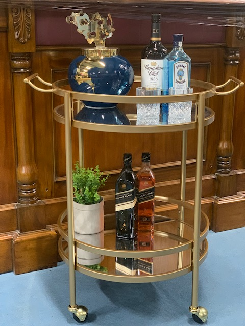 HB Ikat Gold Bar Cart