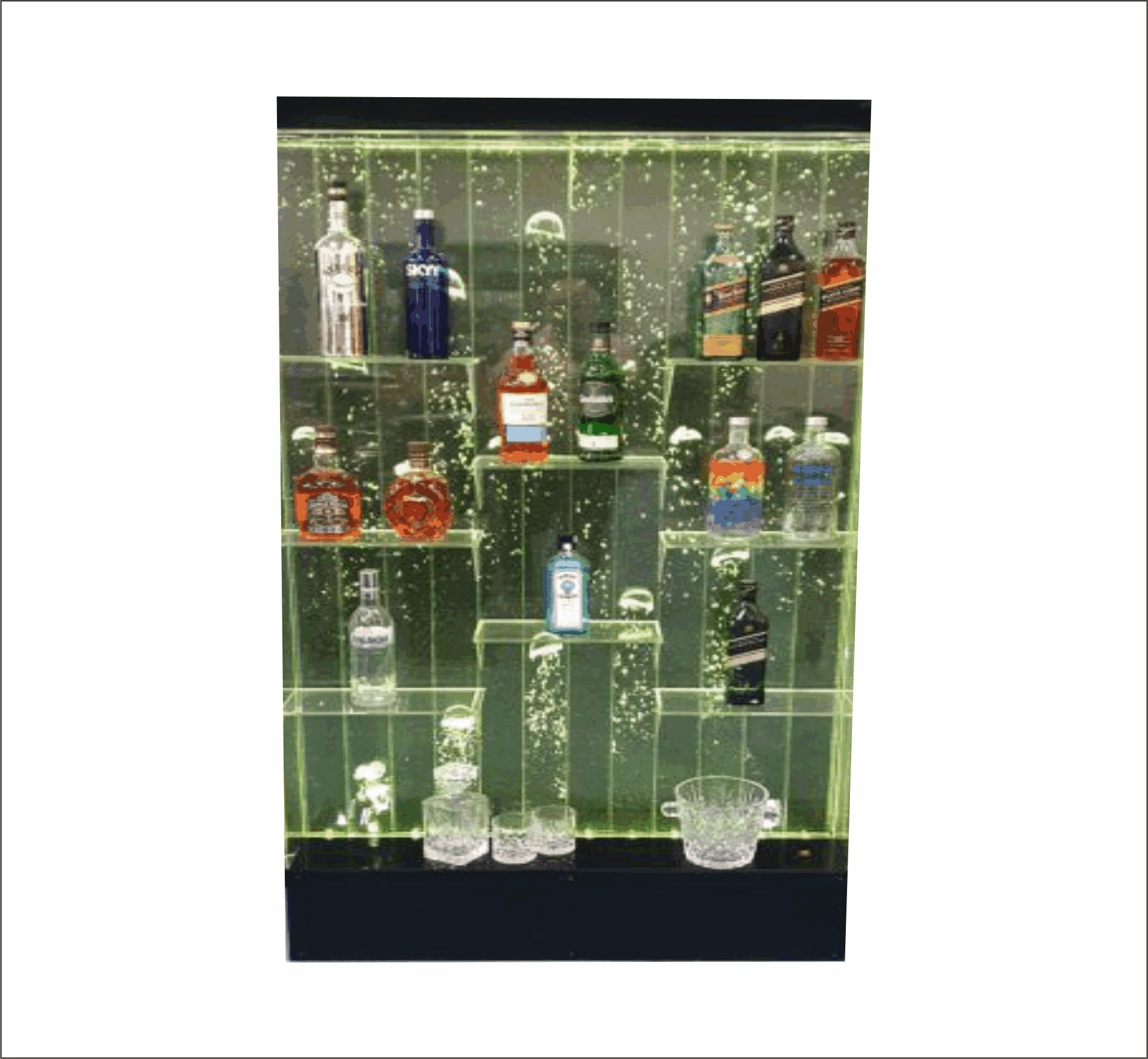 LED Programmable Bubble Bar Cocktail Cabinet