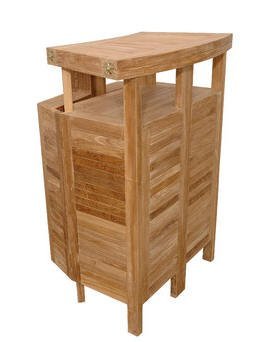 Teak Foldable Bar Table + 2 Chairs