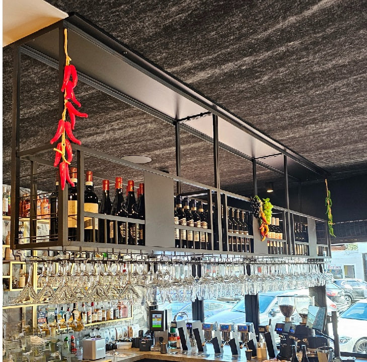 Hanging Wine Rack with Glass Hanger