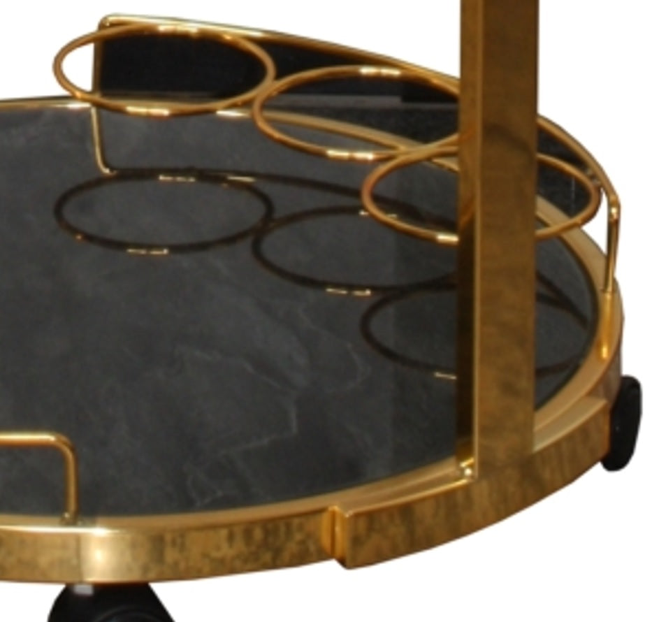 Barcart Glass-Marble Gold