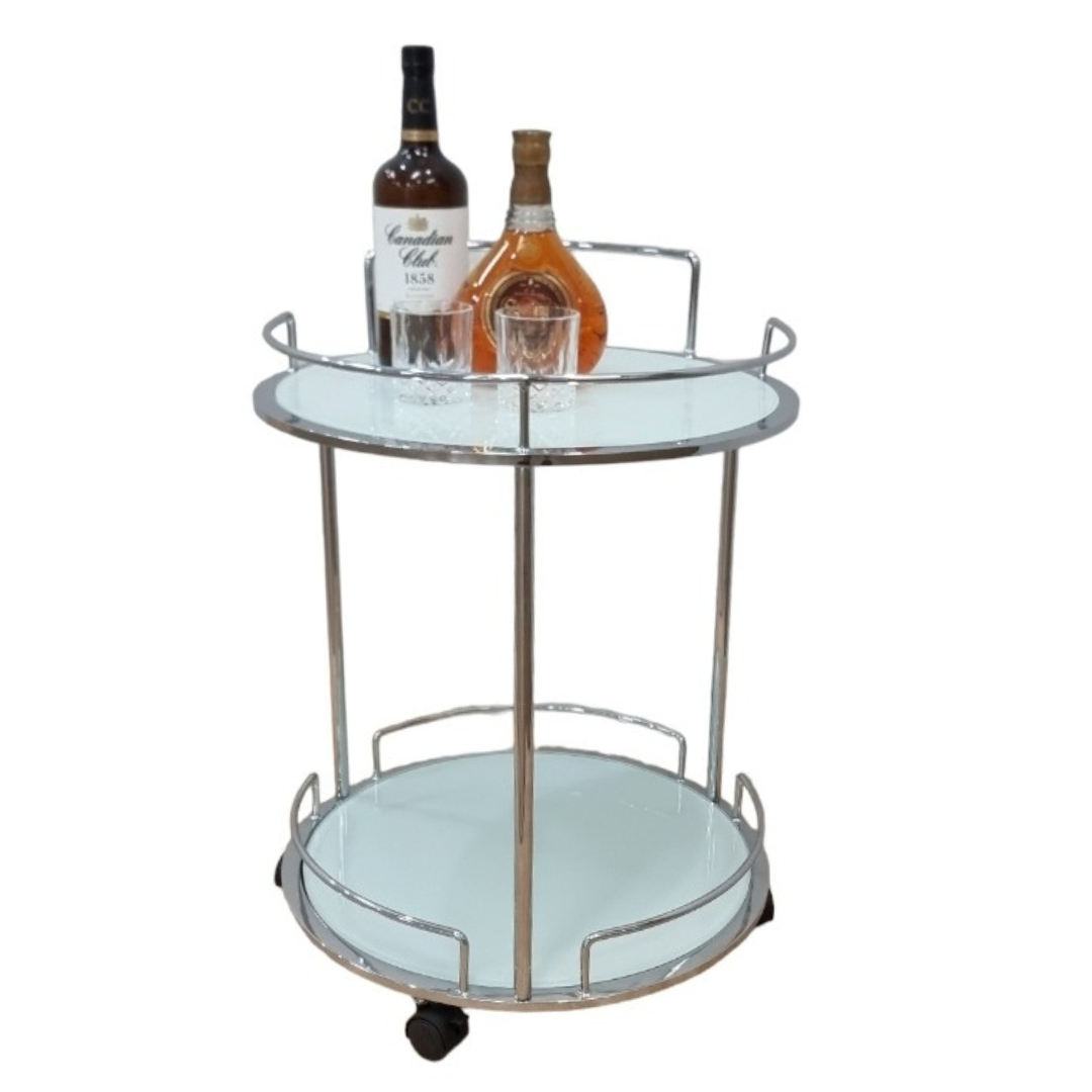 Windsor Chrome White Drinks Trolley