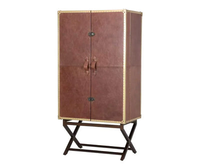 Prestige Cross Leather Bar Cabinet