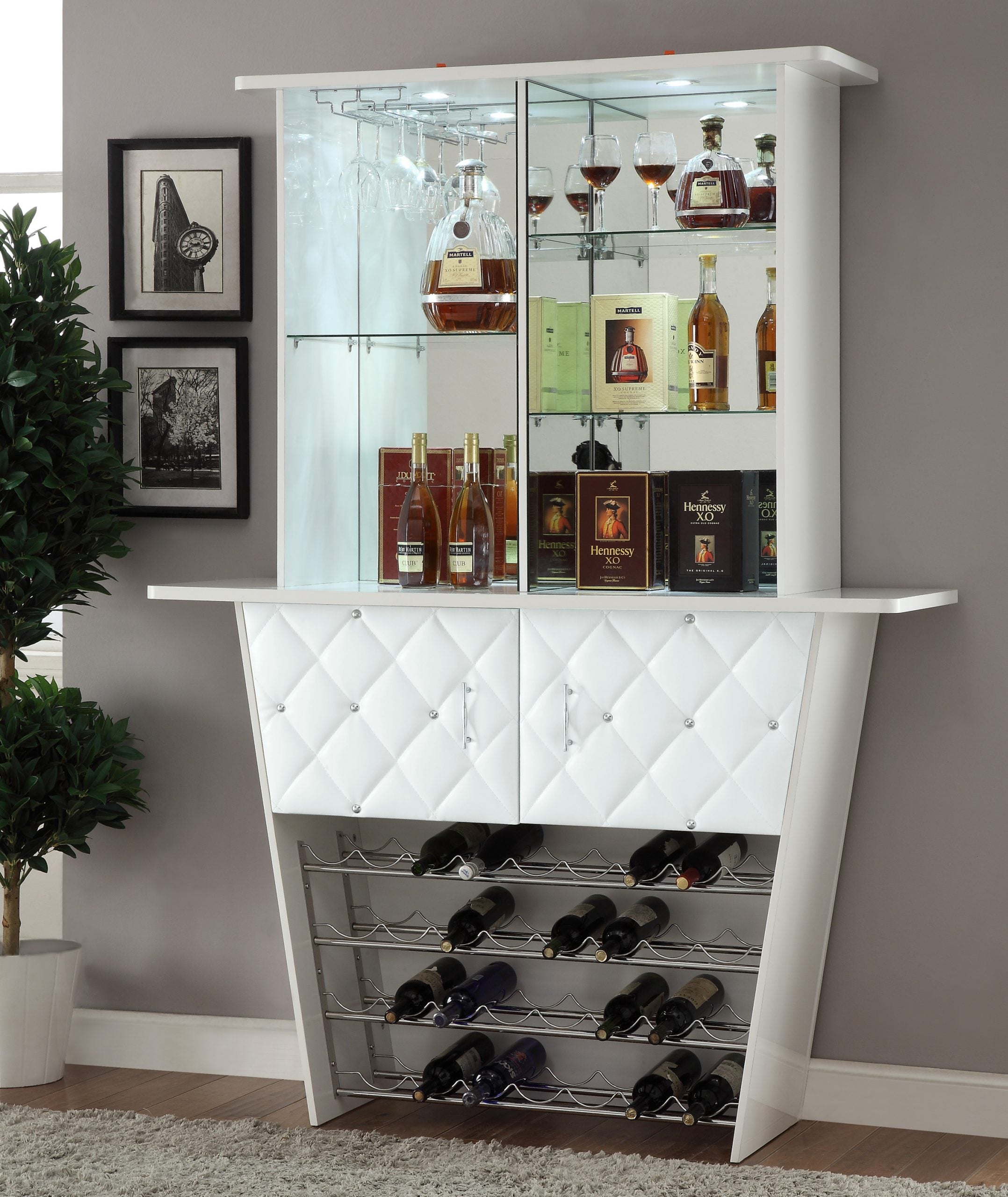 Pearl White Bar Cabinet