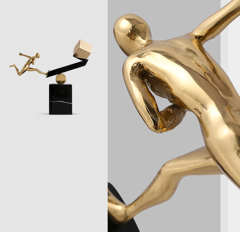 Golden Running Man Home Decor