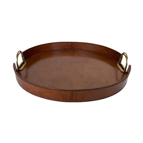 LEATHER TRAY WITH STIRRUPS