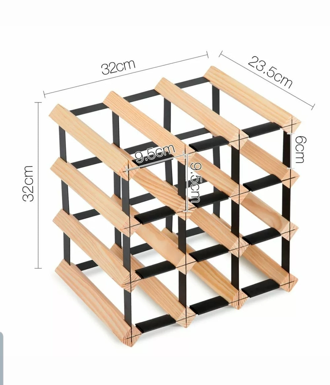 12 Bottles Timber Wine Rack