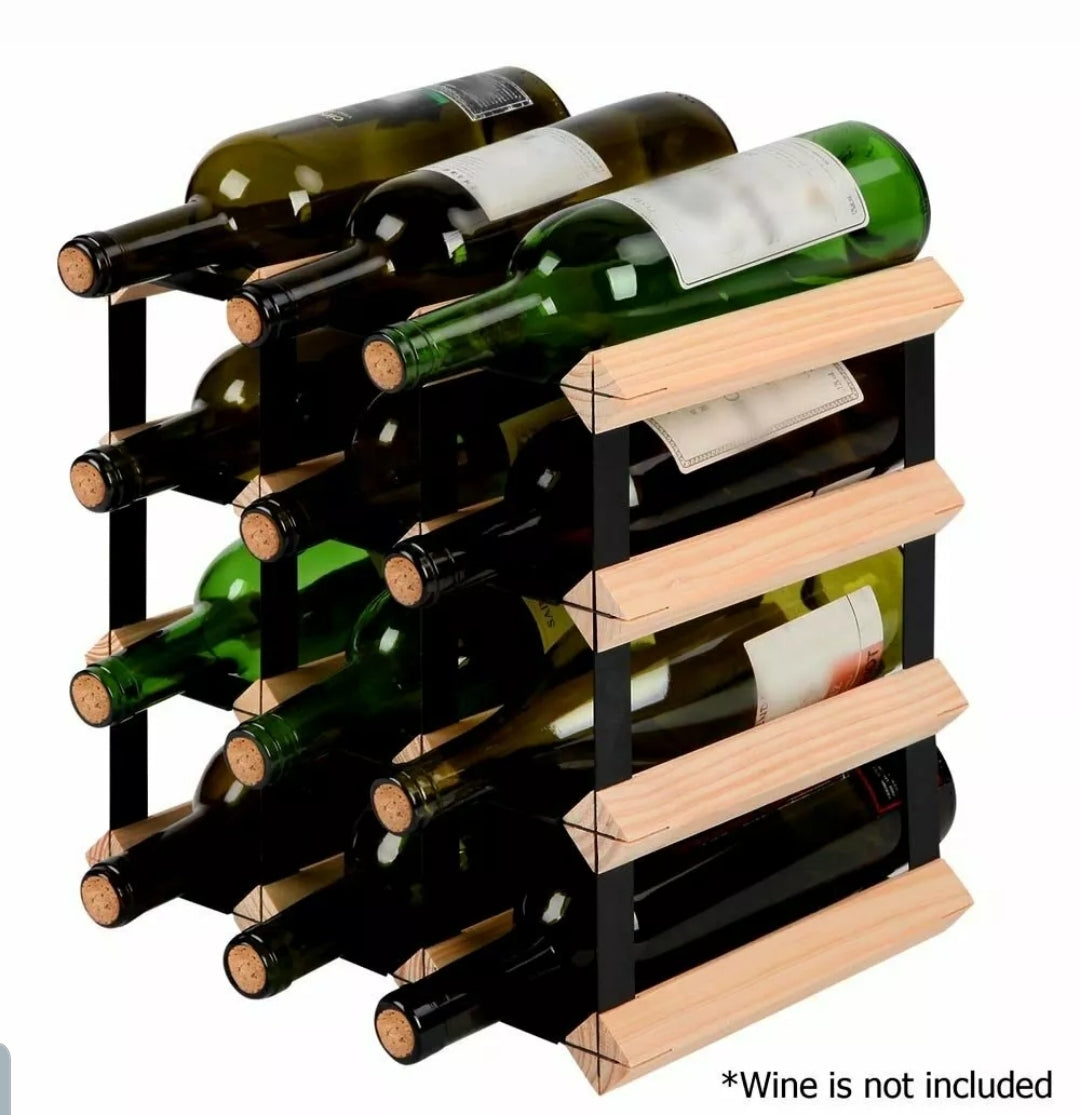 12 Bottles Timber Wine Rack