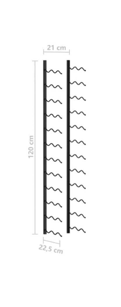 Wine Rack 2 bottle Deep Wall Mounted holds 24 Bottles
