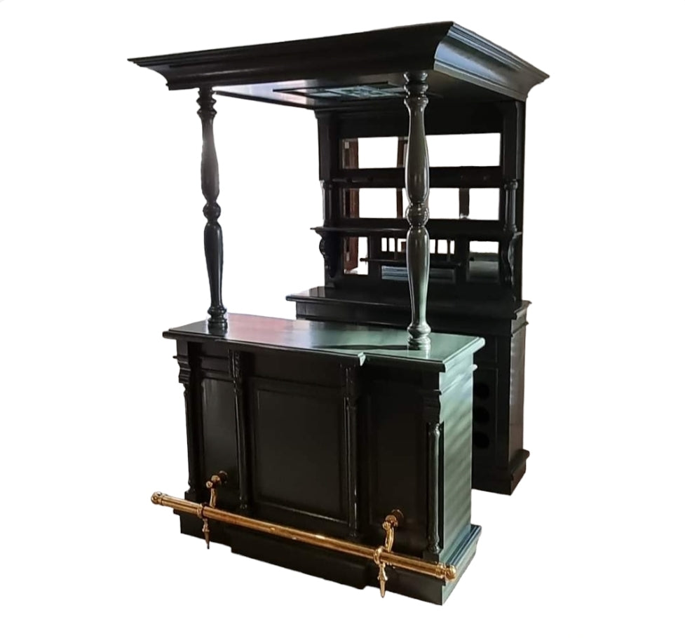 Olive Green Canopy Bar Cabinet
