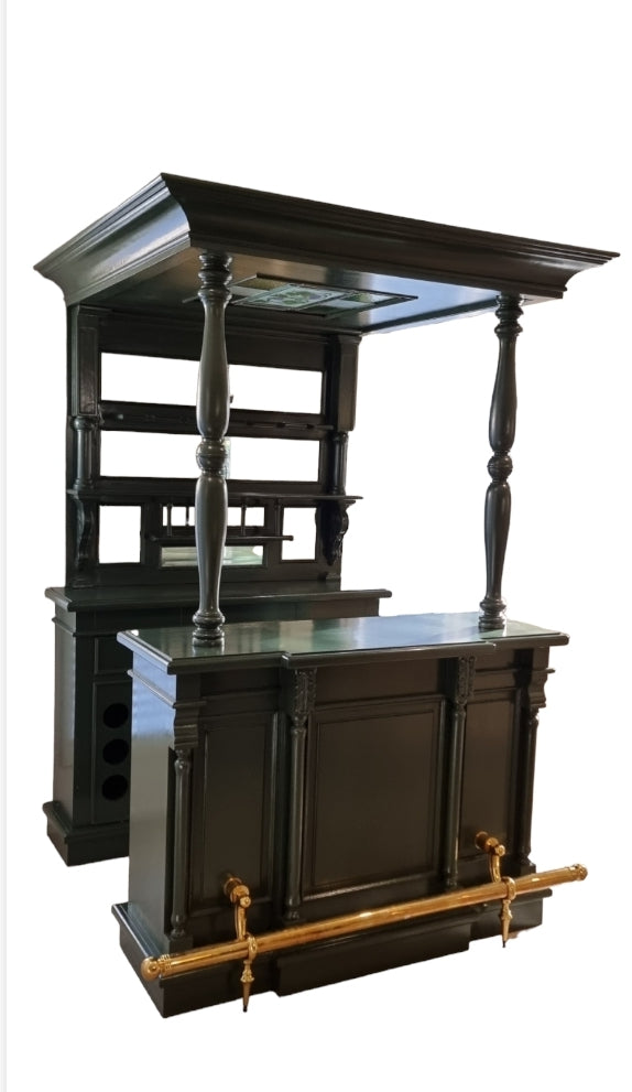Olive Green Canopy Bar Cabinet
