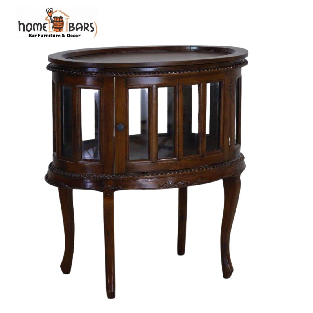 Mahogany Oval Drink Cocktail Cabinet