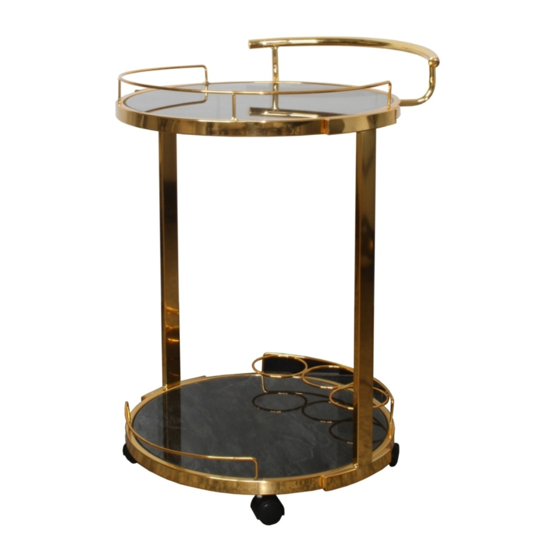 Barcart Glass-Marble Gold