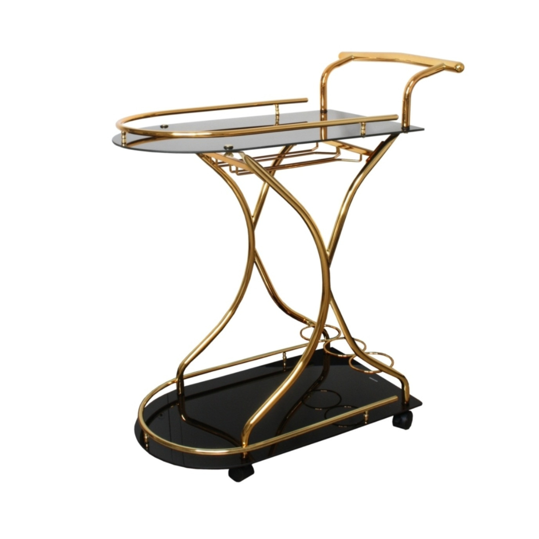 Bar cart Black Glass Gold