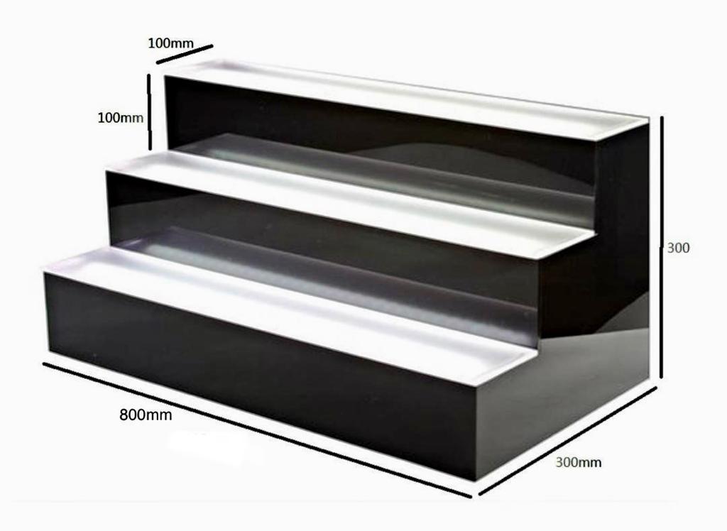3 Step Lighted Liquor Bottle Display Shelf Counter-top Bar Organiser