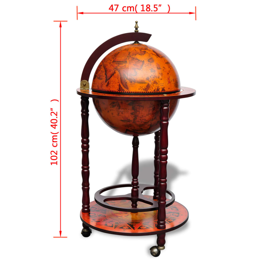 Globe Bar Stands on Wheels