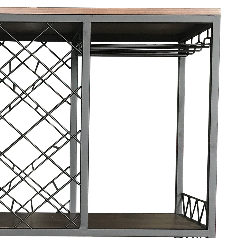 Industrial Wine Rack Buffet and Bar Counter
