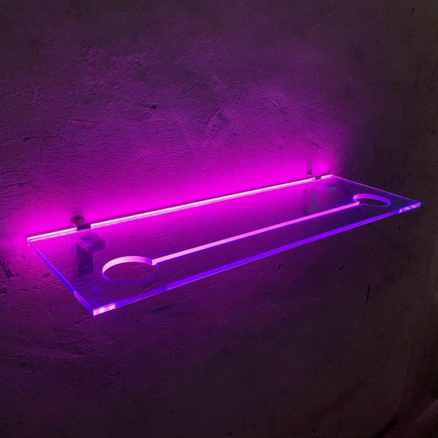 Esha Wall Mounted LED Shelf - Acrylic