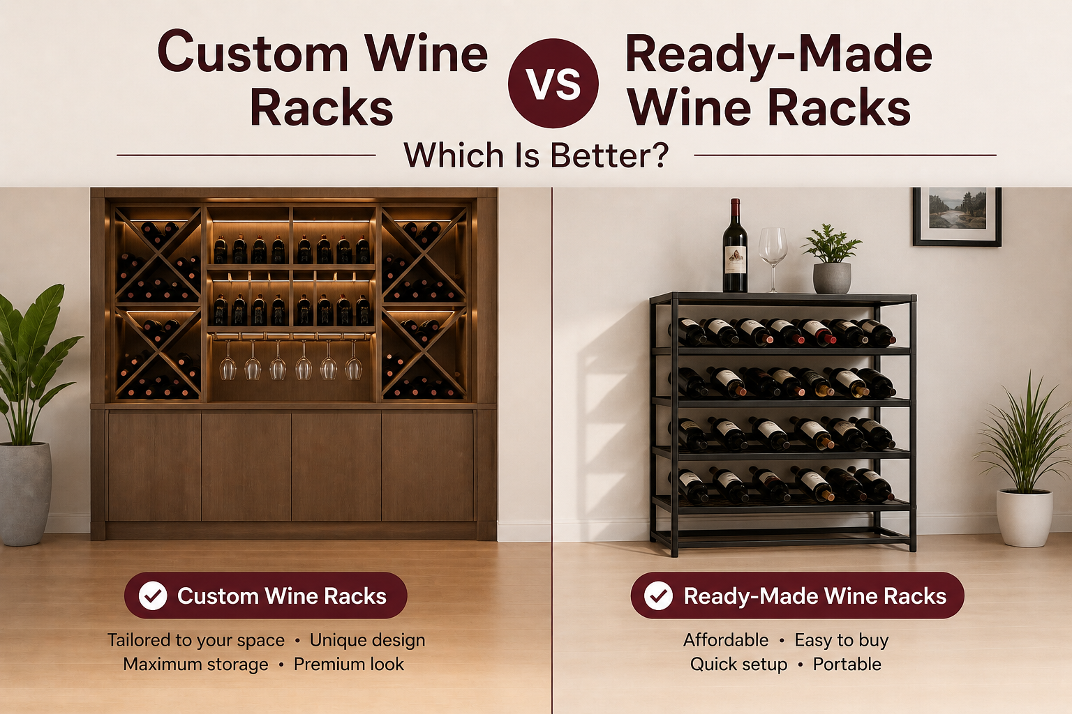 Custom Wine Racks vs Ready-Made Wine Racks: Which Is Better?