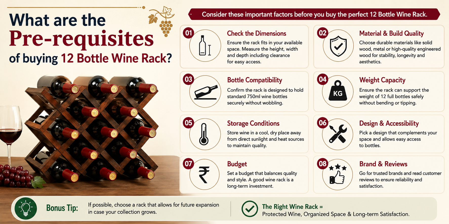 What Are the Pre-requisites of Buying a 12 Bottle Wine Rack?