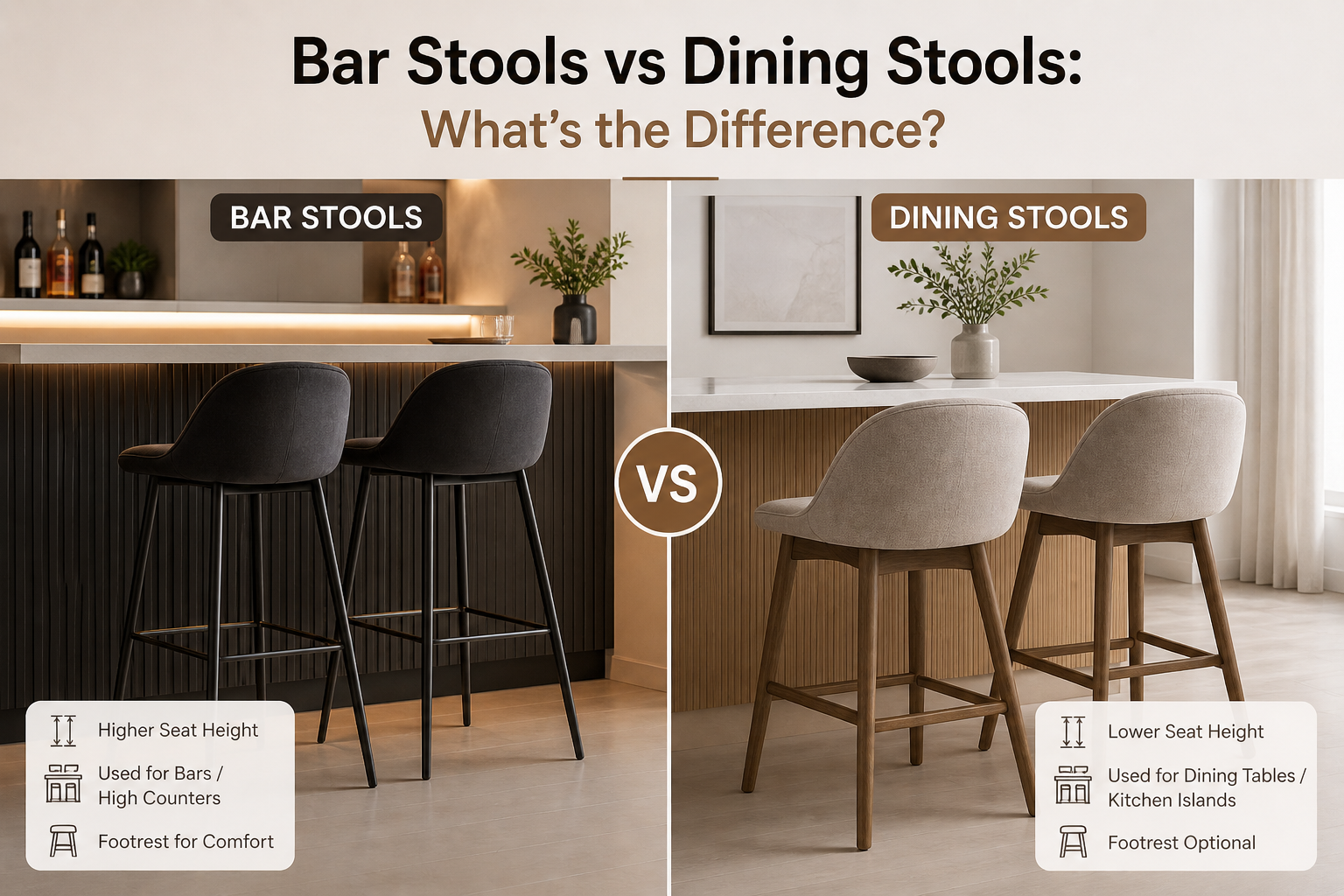 Bar Stools vs Dining Stools: What’s the Difference?