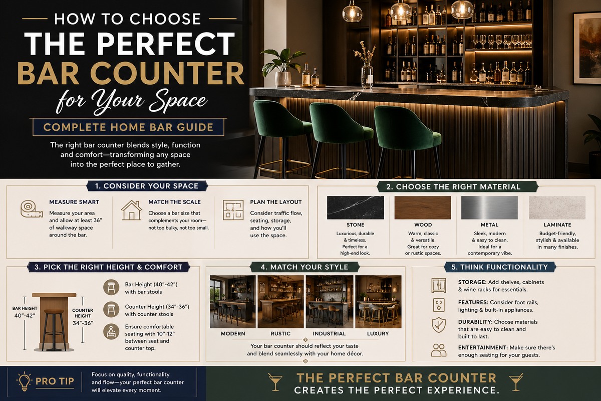 How to Choose the Perfect Bar Counter for Your Space | Complete Home ...