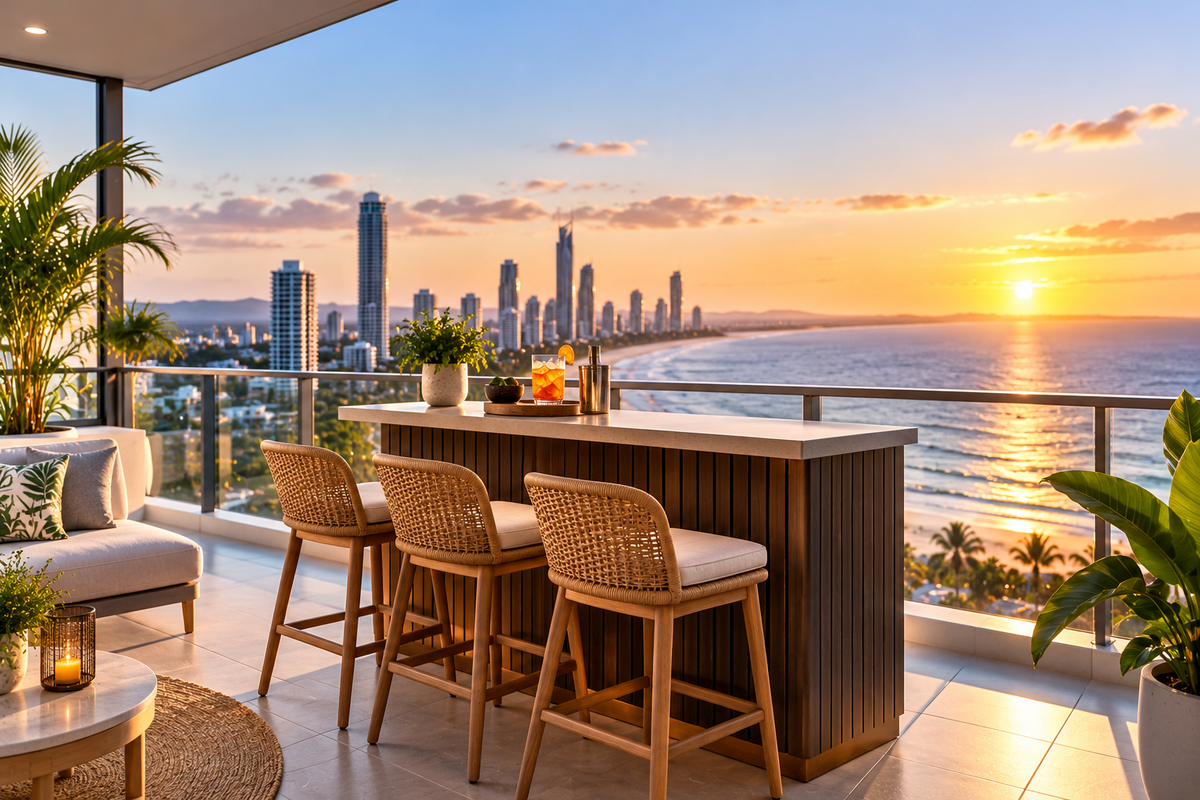 Rooftop & Balcony Bar Furniture for Gold Coast Ocean Views