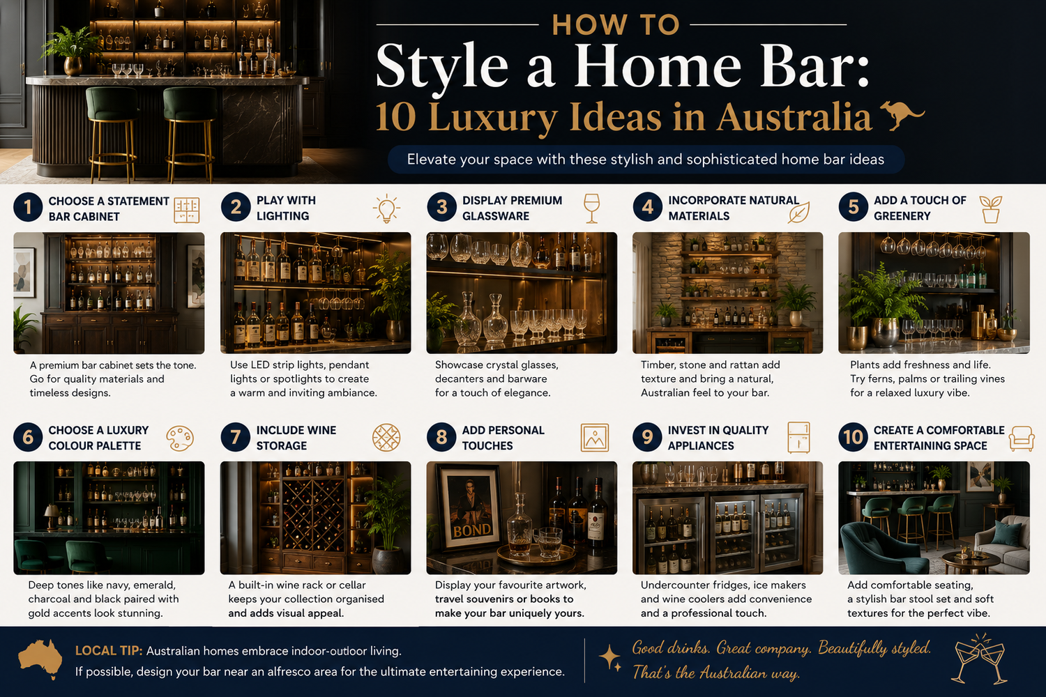 How to Style a Home Bar: 10 Luxury Ideas in Australia