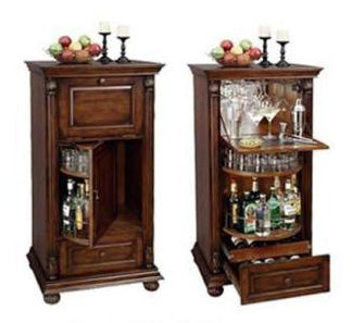 Cognac Hide A Bar Wine Bar Cabinet