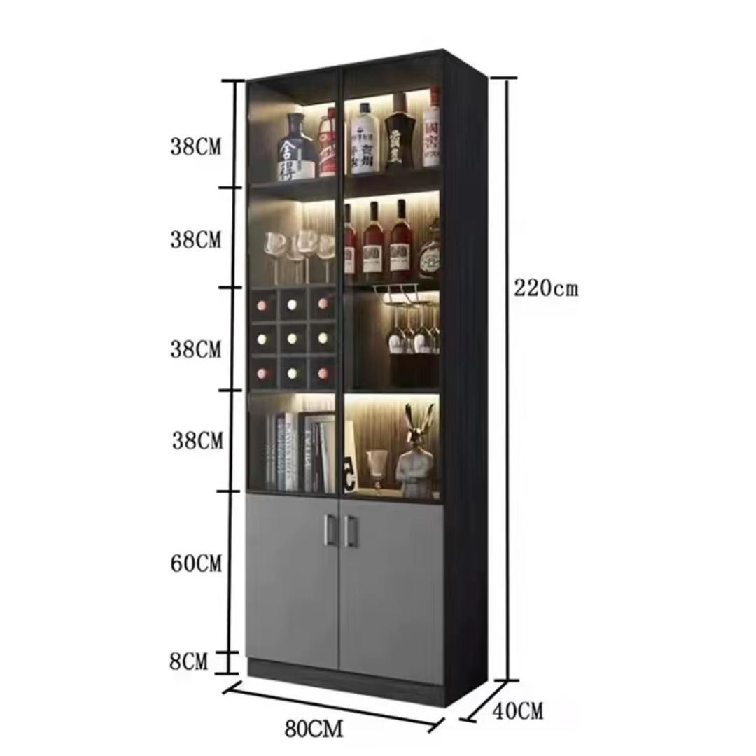 Bondi Double Door Liquor Wine Display Cabinet
