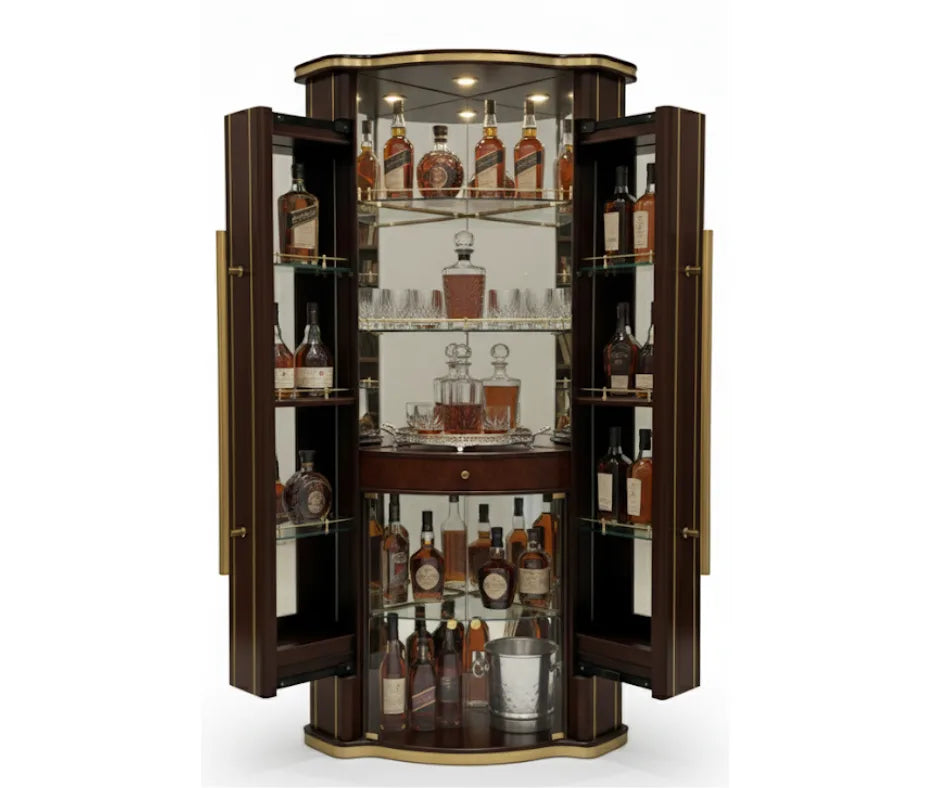Chivas Corner Pull Out Bar Cabinet – Cherry