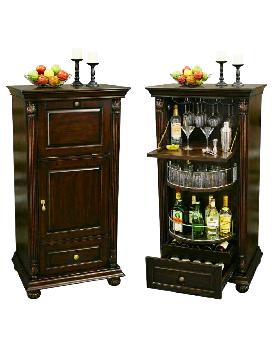 Cognac Hide A Bar Wine Bar Cabinet